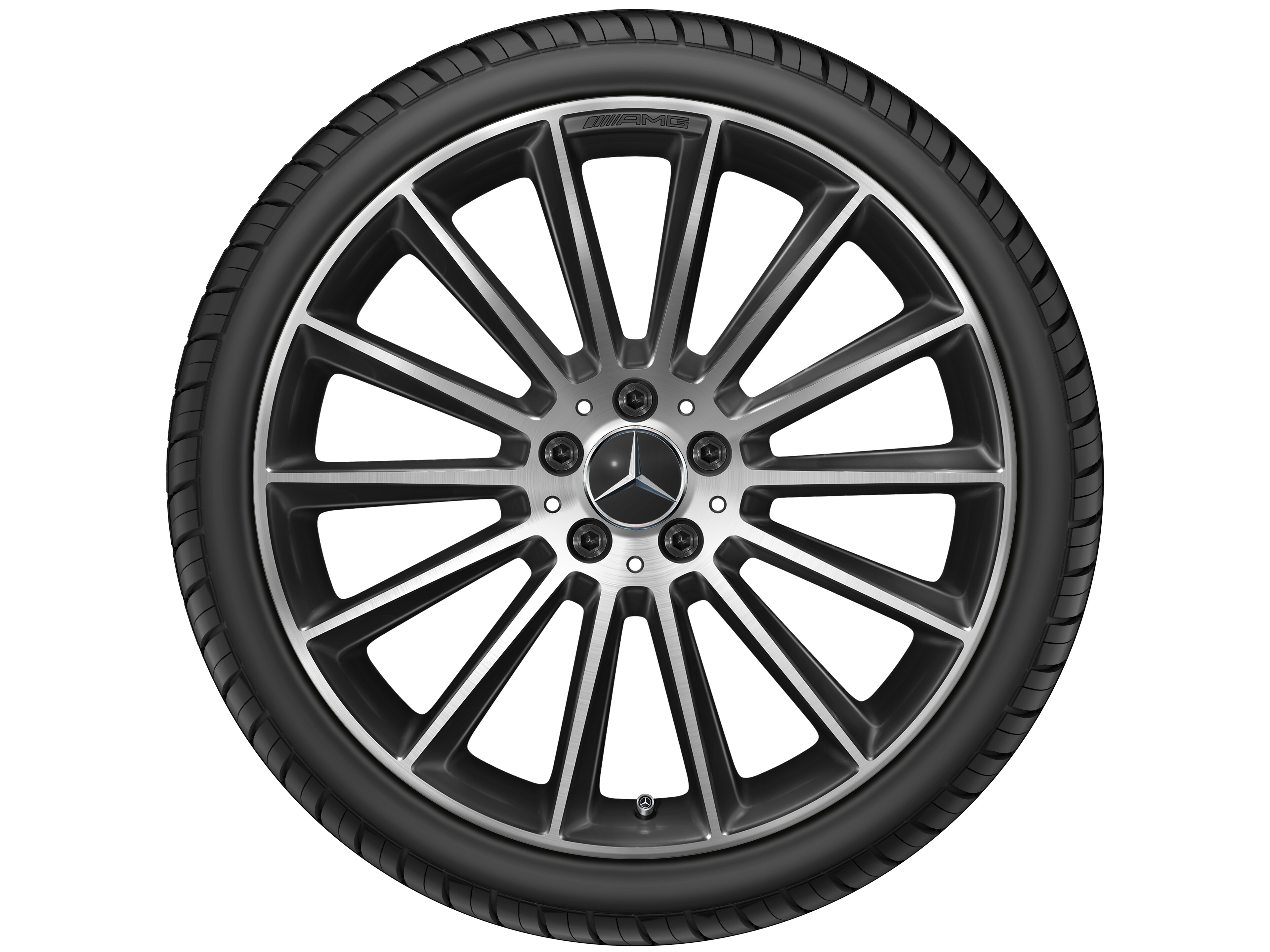 AMG Vielspeichen-Rad, 50,8 cm (20 Zoll), glanzgedreht 9 J x 20 ET 49, schwarz