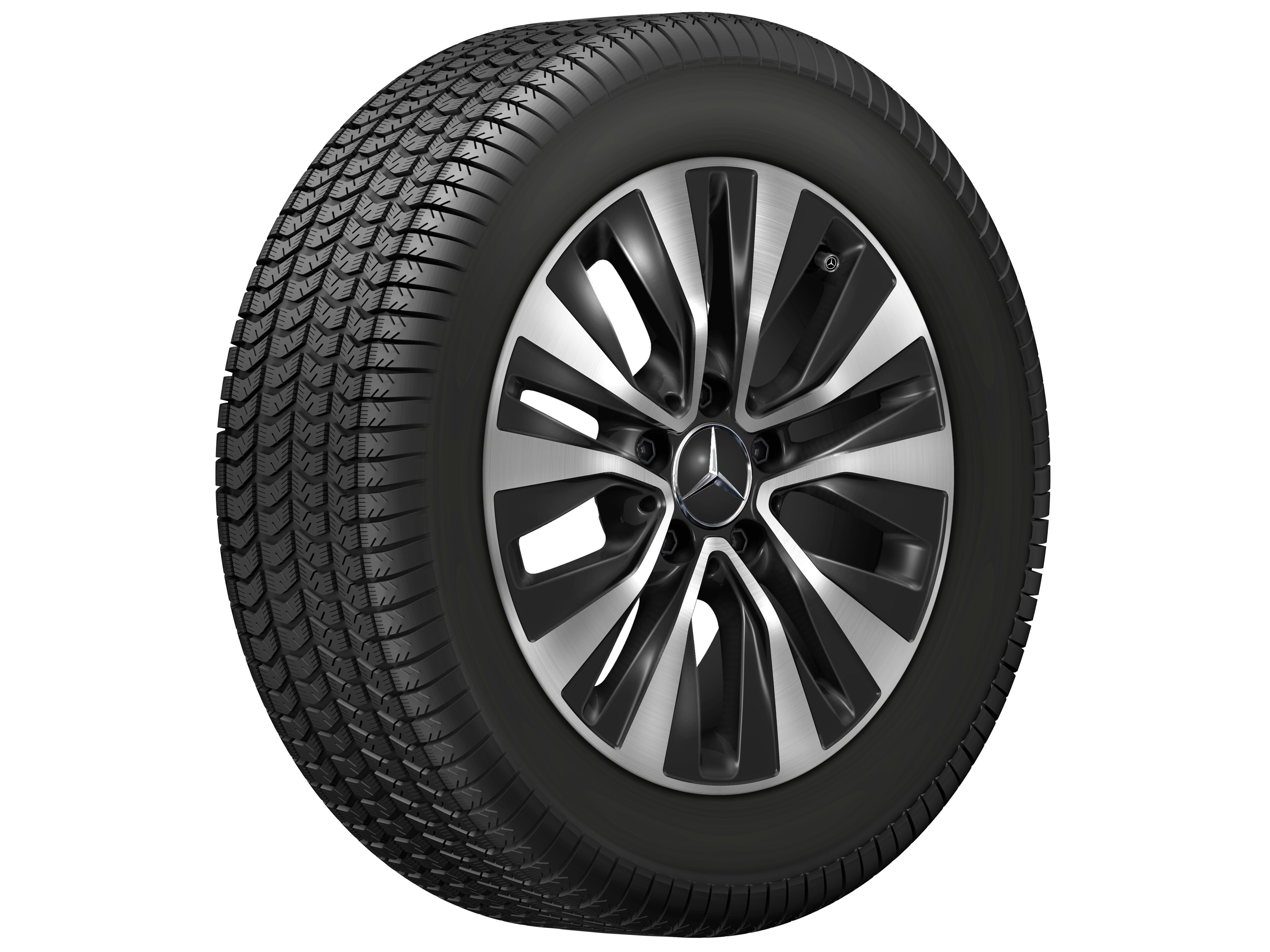 5-Doppelspeichen-Rad, Aero, 16 Zoll, 6,5 J x 16 ET 44, schwarz
