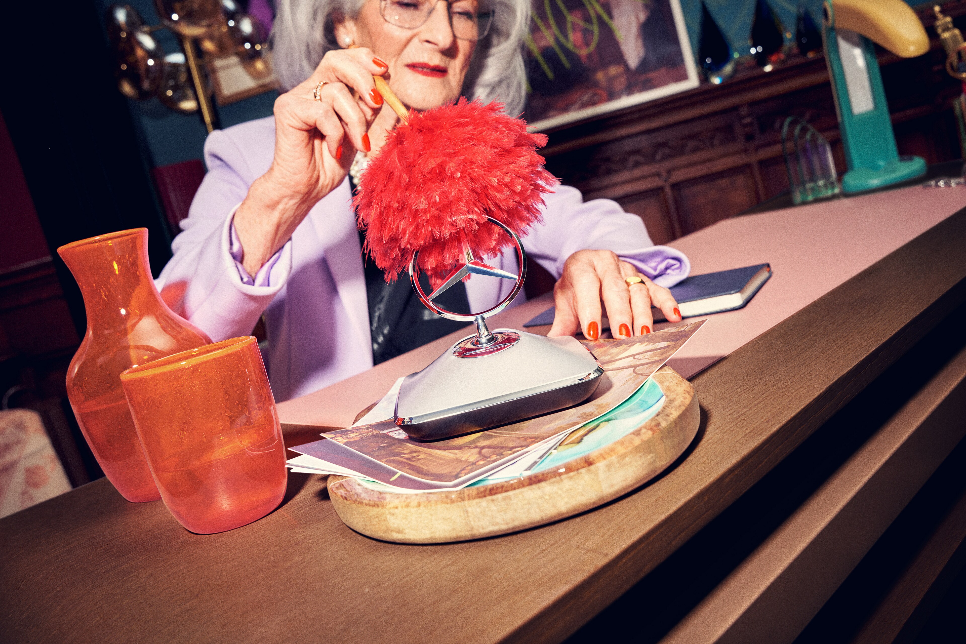 Mercedes-Benz - Briefbeschwerer, silberfarben/schwarz