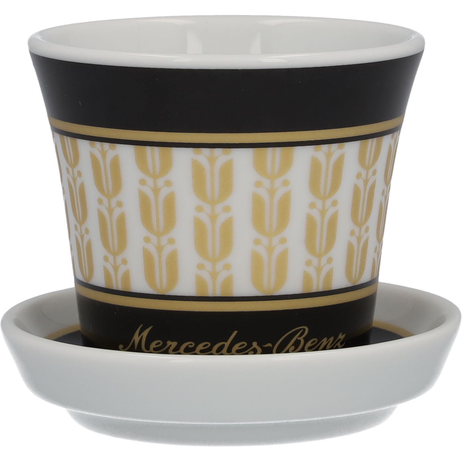 Mercedes-Benz - Espressotassen Set, 90 ml, 4-teilig, schwarz/weiß/goldfarben, Porzellan