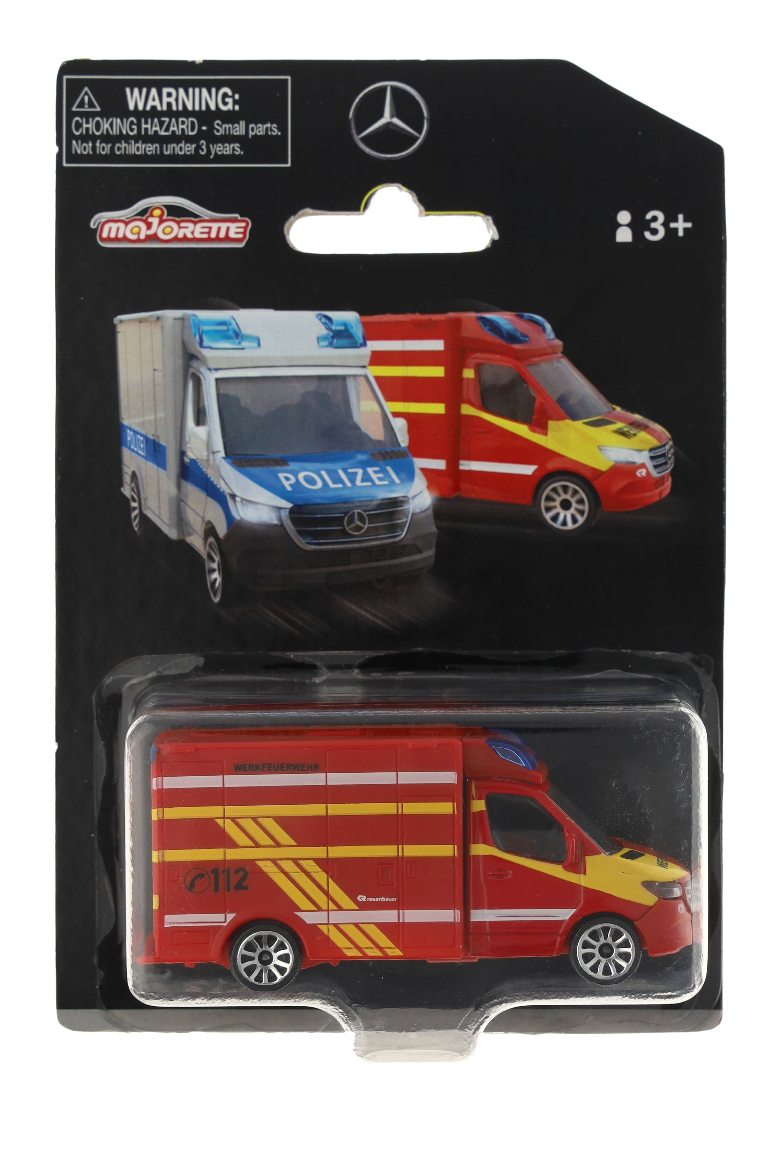 Mercedes-Benz - Sprinter, Feuerwehr rot, Majorette, 7,62 cm (3 Zoll)
