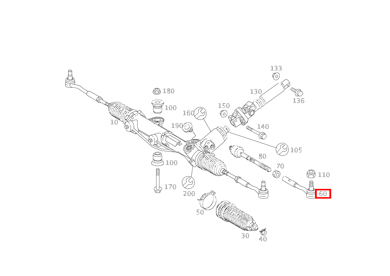 Spurstange AUSSEN LINKS SLK 55 AMG Roadster 171