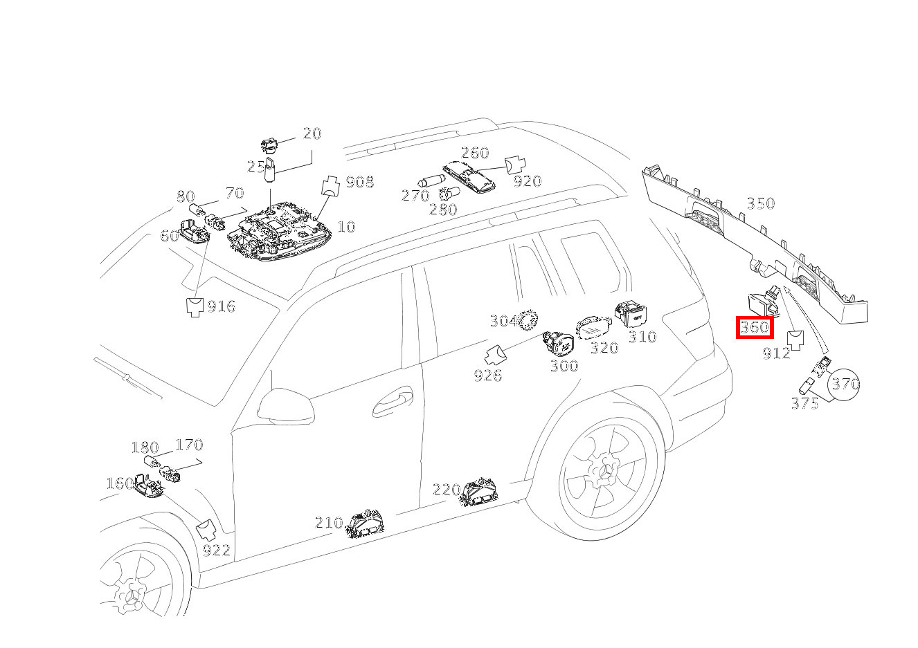Innenleuchte IN VERKLEIDUNG GLK 350 4MATIC 204 Innenleuchte IN VERKLEIDUNG GLK 350 4MATIC 204
