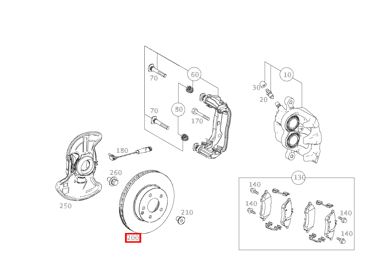 Bremsscheibe Vorne rechts GLK220CDI 204