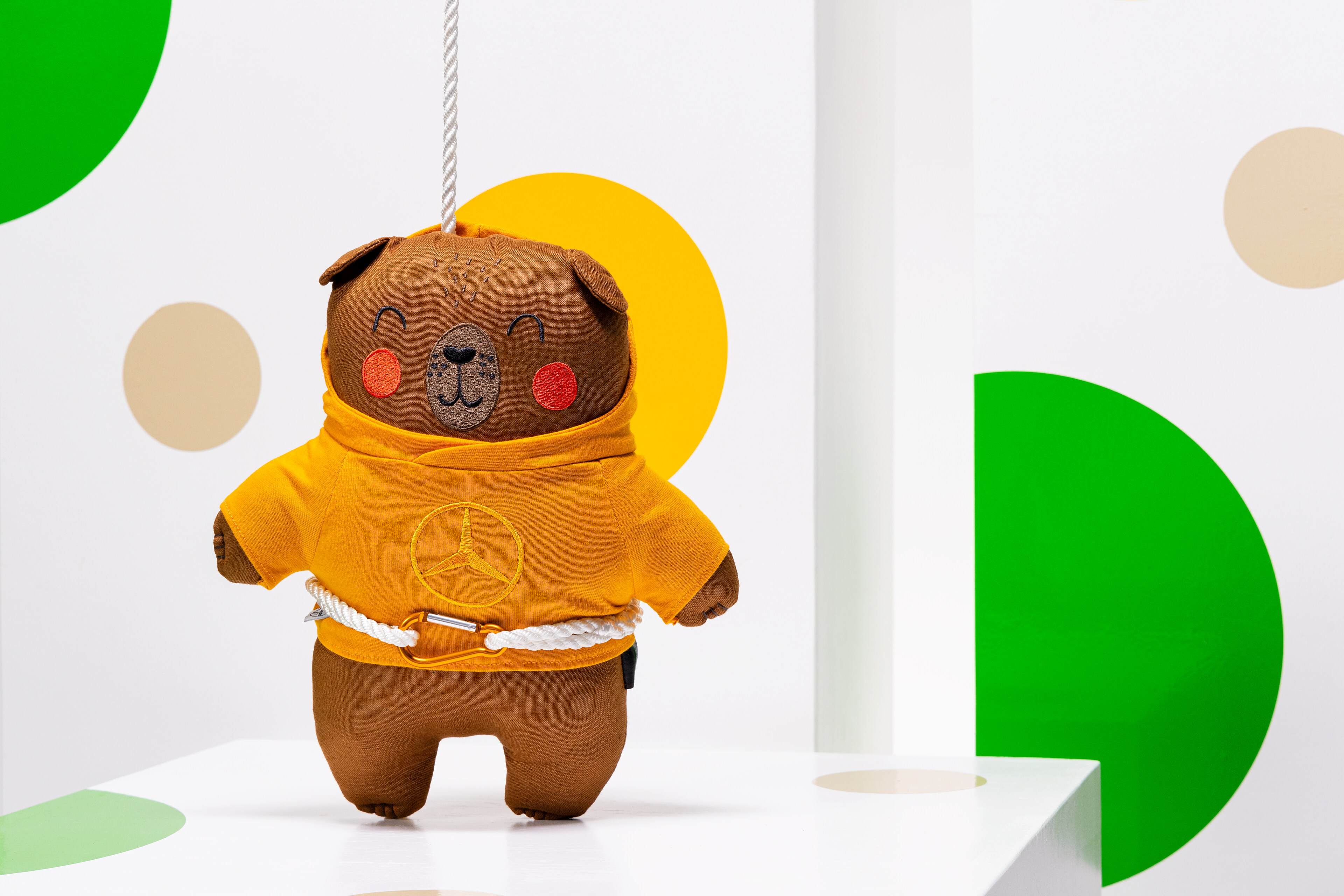 Kuschelbär orange, Baumwolle / Leinen