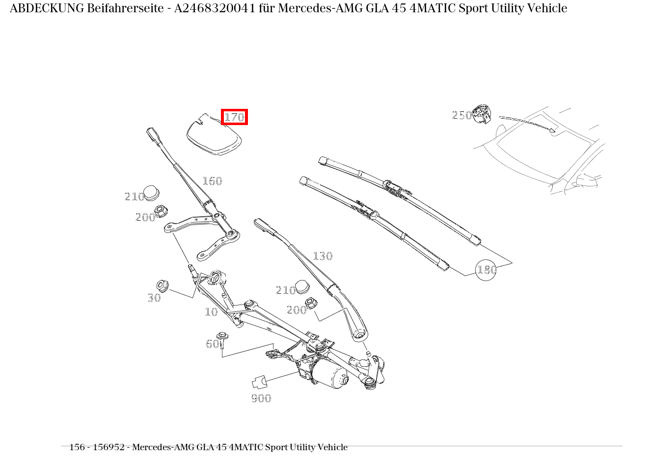 Abdeckung Beifahrerseite Mercedes-AMG GLA 45 4MATIC Sport Utility Vehicle 156 Abdeckung Beifahrerseite Mercedes-AMG GLA 45 4MATIC Sport Utility Vehicle 156