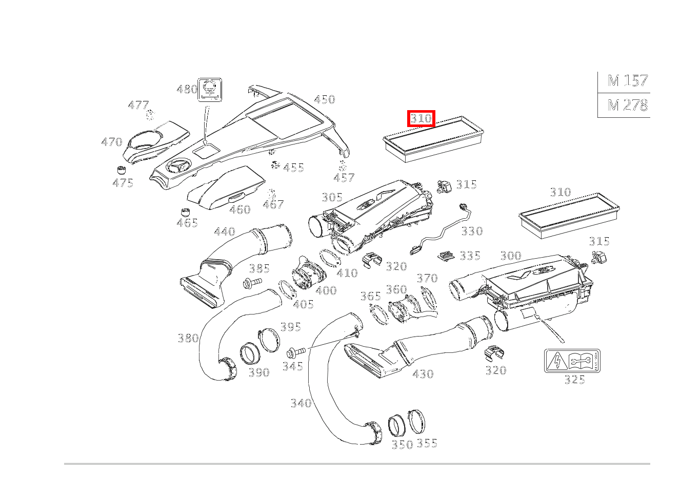Luftfiltereinsatz Rechts S500 L 4M 222 Luftfiltereinsatz Rechts S500 L 4M 222