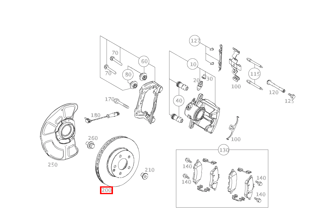 Bremsscheibe belüftet Vorne Rechts E250 212 Bremsscheibe belüftet Vorne Rechts E250 212
