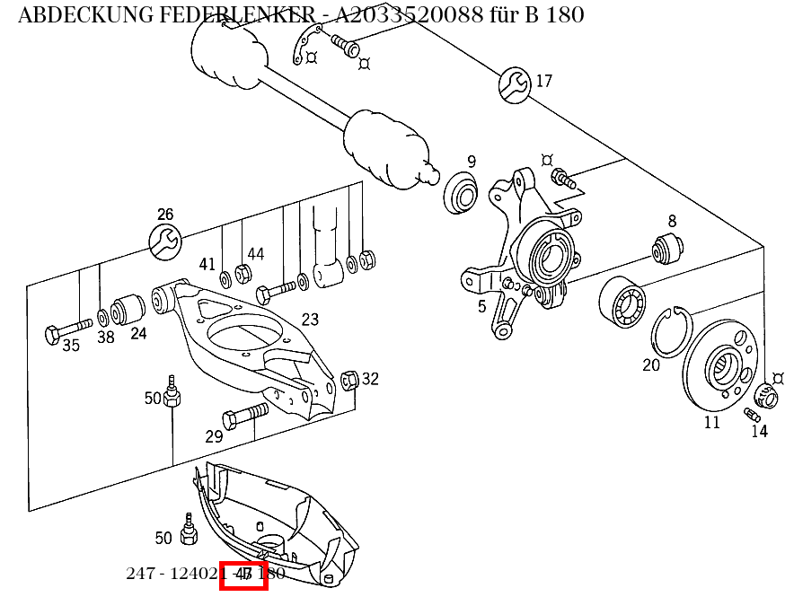 Abdeckung FEDERLENKER B 180 247