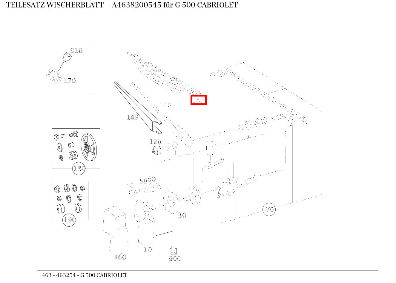 Teilesatz Wischerblatt G 500 CABRIOLET 463