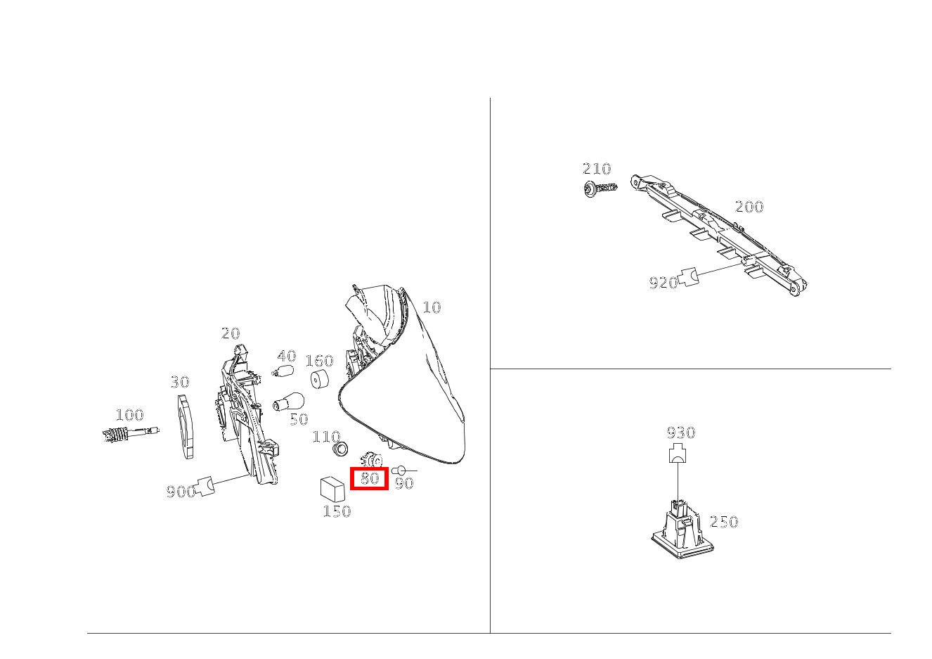 Verkleidungsclip BEFESTIGUNG RECHTE SCHLUSSLEUCHTE AN SEITENWAND A 45 AMG 4MATIC 176