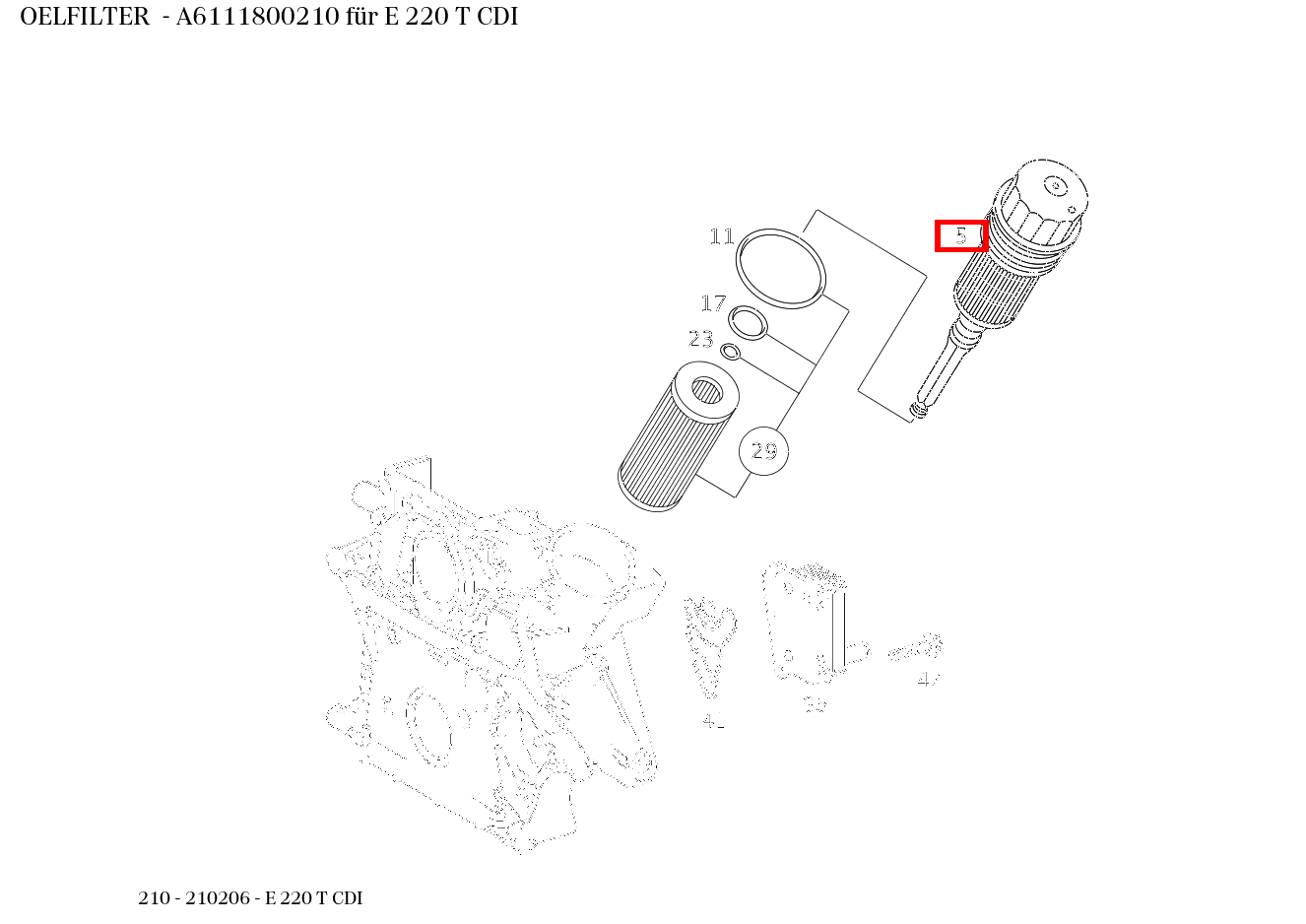 Ölfilter E 220 T CDI 210