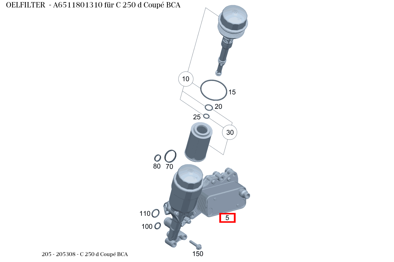 Ölfilter C 250 d Coupé BCA 205