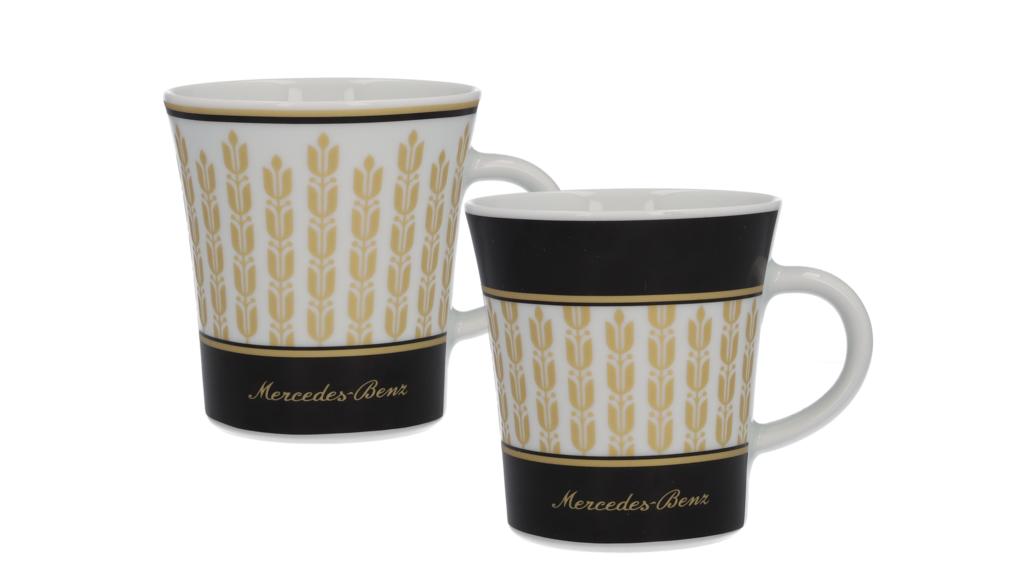 Kaffeebecher, 300 ml schwarz / weiß / goldfarben, Porzellan, 300 ml Kaffeebecher, 300 ml schwarz / weiß / goldfarben, Porzellan, 300 ml