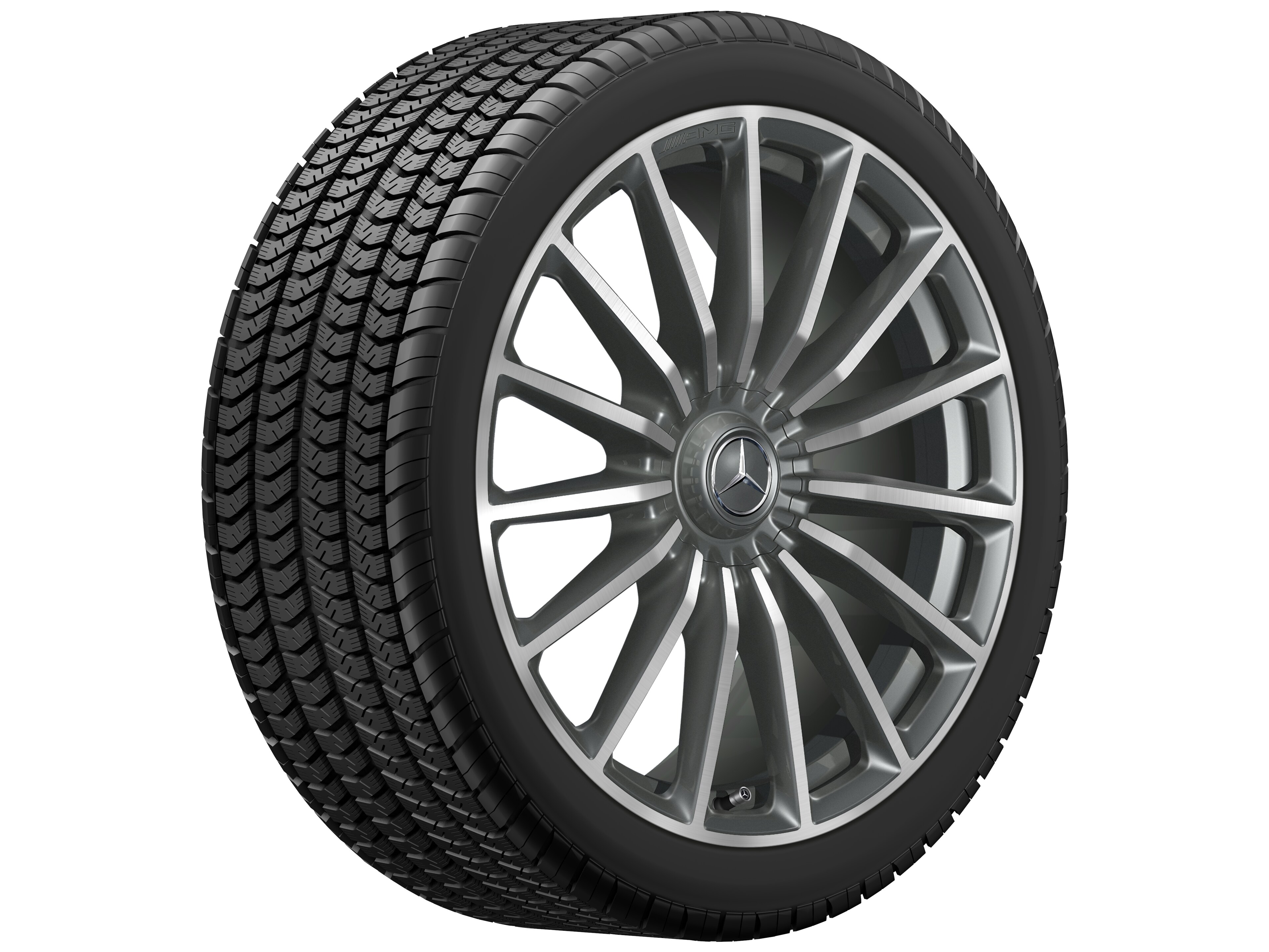 AMG Vielspeichen-Rad, 22 Zoll, 11,5 J x 22 ET 47, titangrau, Felgenhorn glanzgedreht