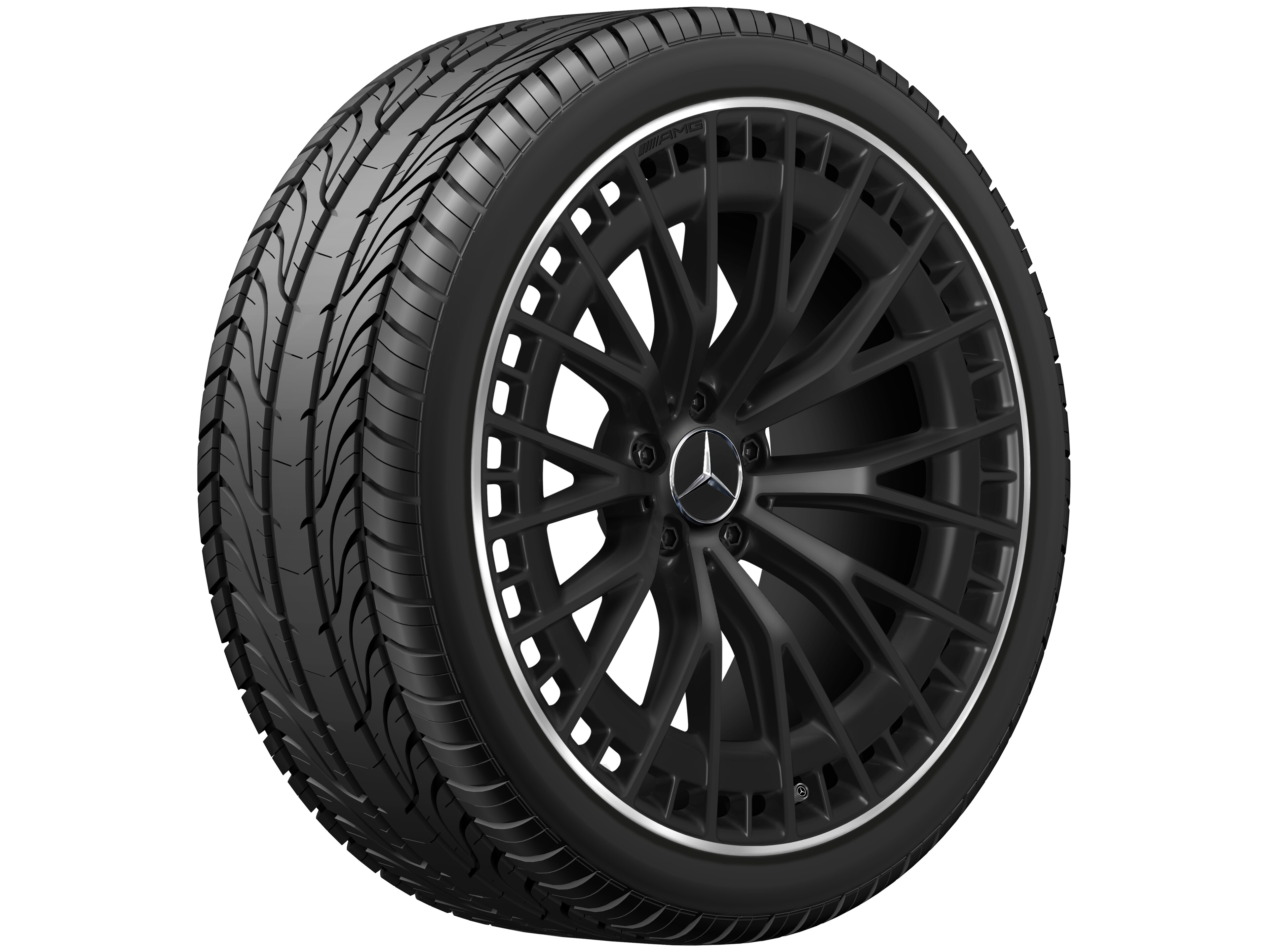 AMG Vielspeichen-Rad, 21 Zoll, 10 J x 21 ET 24, schwarz matt