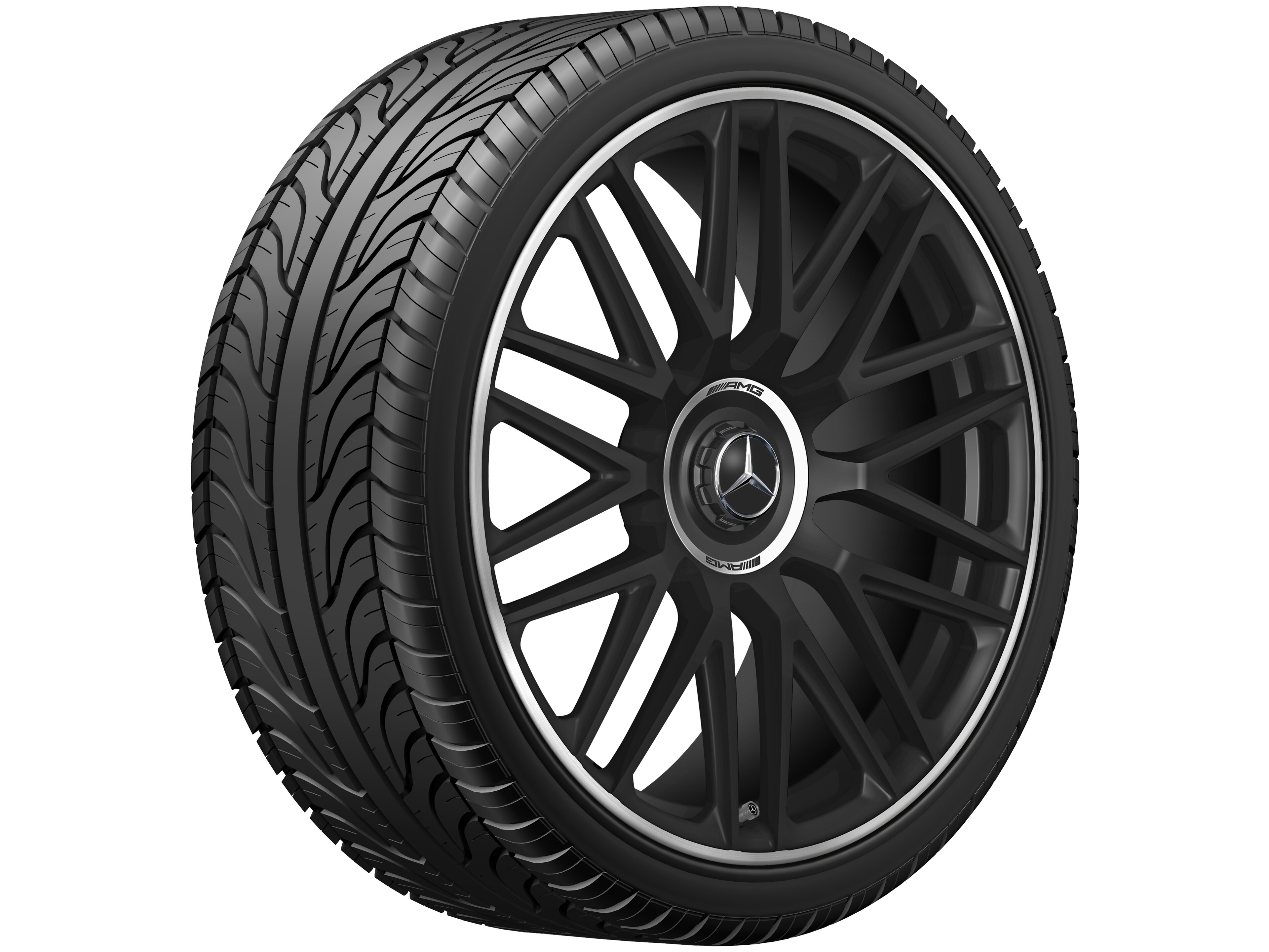 AMG Schmiederad 10-Doppelspeichen-Design, 21 Zoll, 10,5 J x 21 ET 42, schwarz matt
