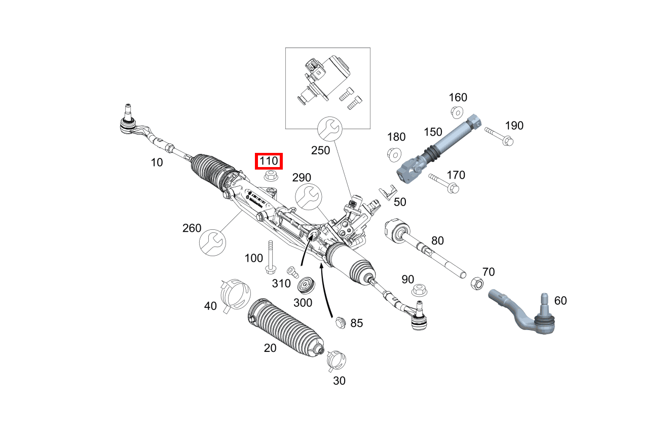 Mutter LENKUNG AN INTEGRALTRAEGER; M12X1.5 E 500/550 CABR. 207