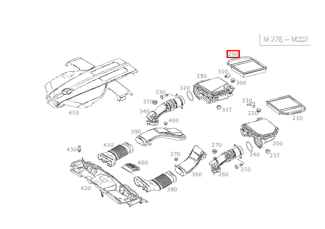 Luftfiltereinsatz RECHTS E 320 Coupé BCA 207