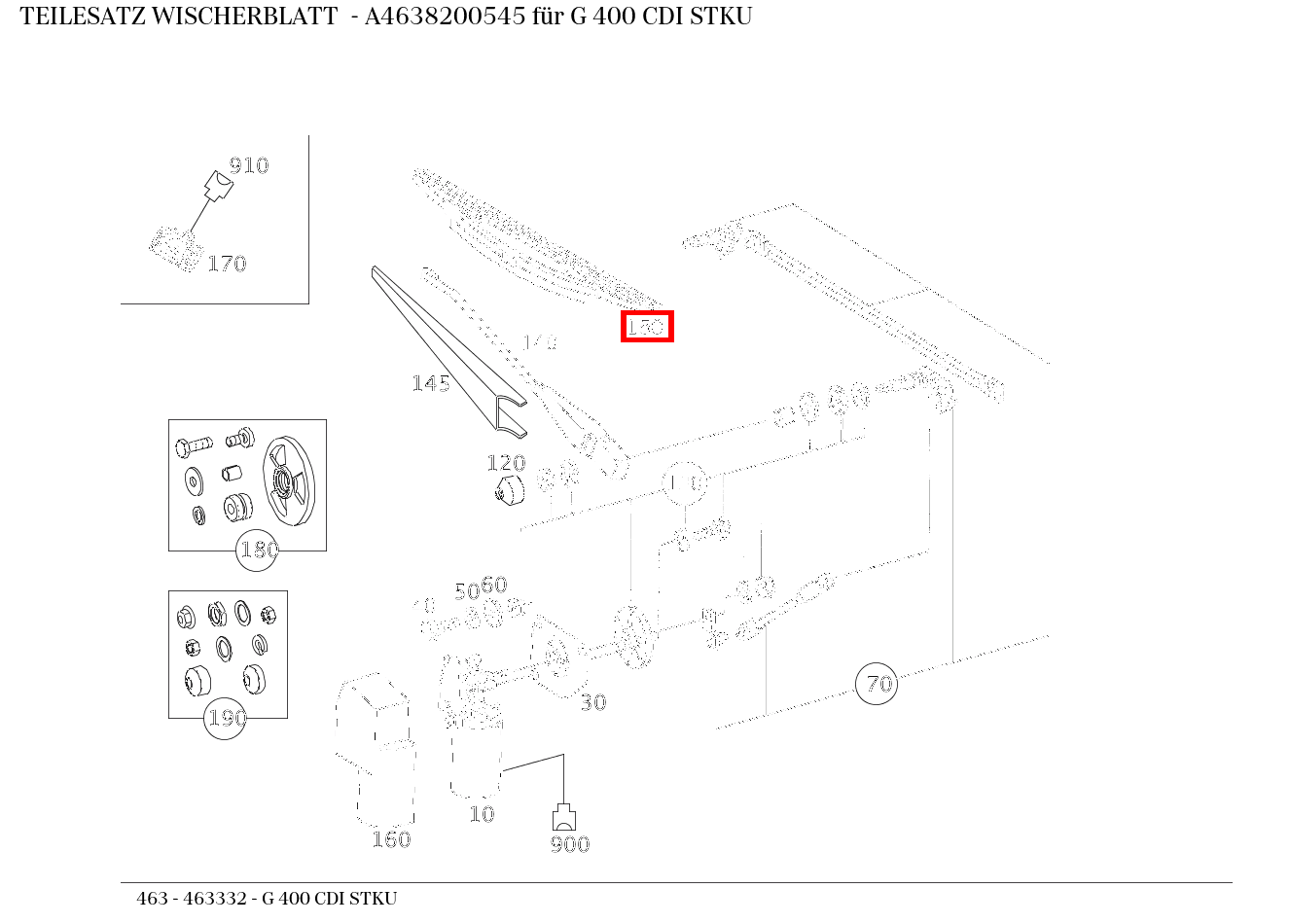 Teilesatz Wischerblatt G 400 CDI STKU 463