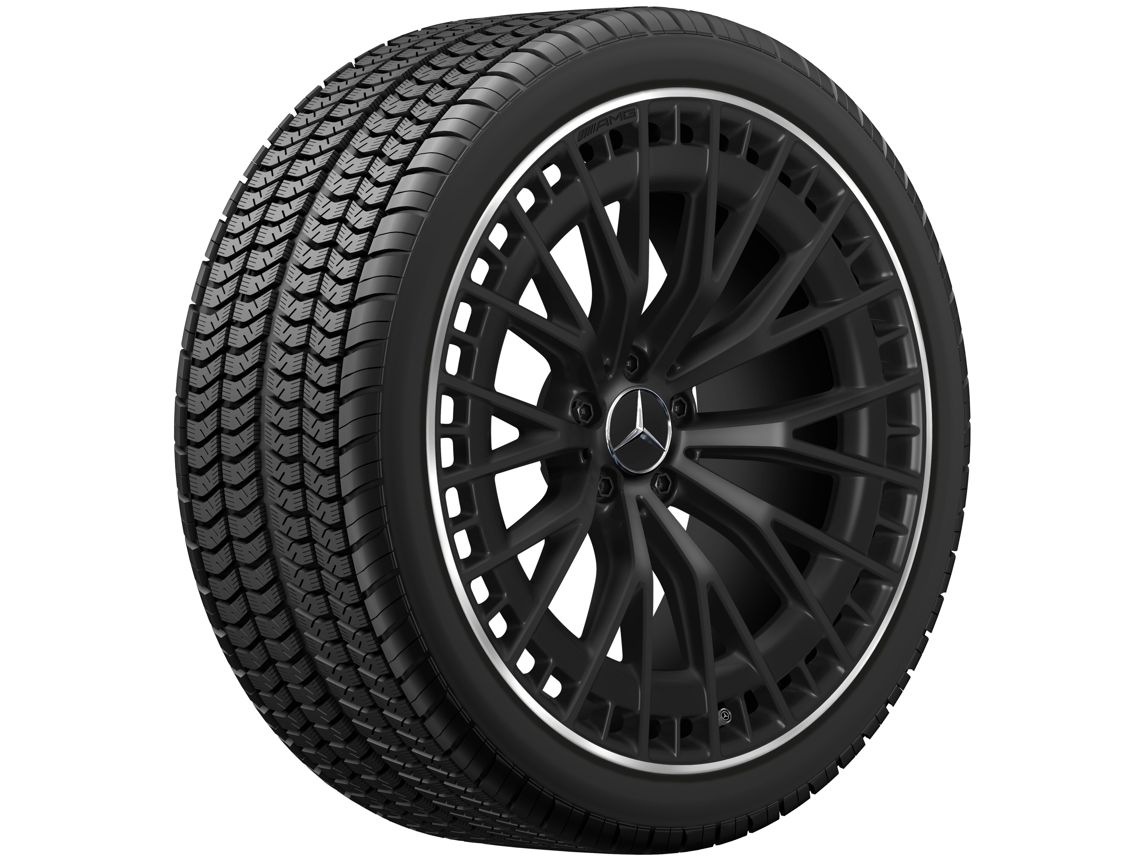 AMG Vielspeichen-Rad, 21 Zoll, 10 J x 21 ET 24, schwarz matt