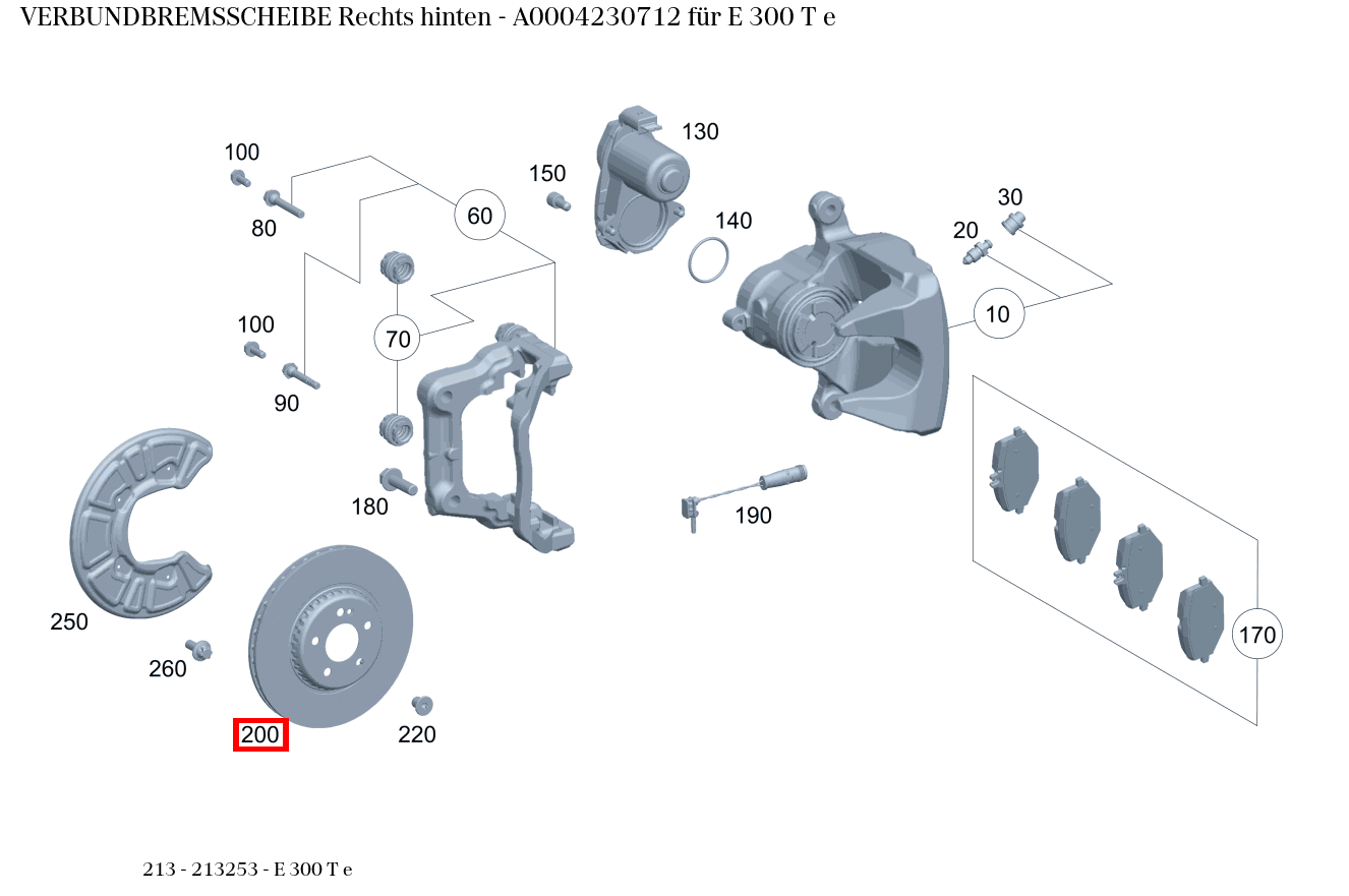 Verbundbremsscheibe Rechts hinten E 300 T e 213 Verbundbremsscheibe Rechts hinten E 300 T e 213