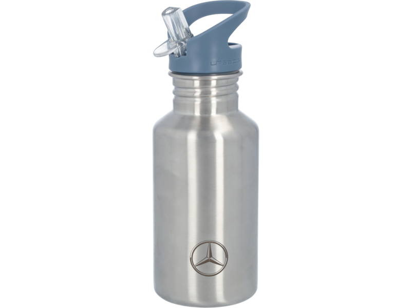 Trinkflasche Kinder, Mercedes-Benz, silber / blau Trinkflasche Kinder, Mercedes-Benz, silber / blau