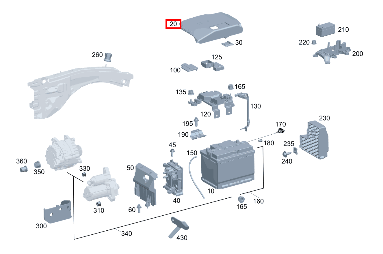 BATTERIEABDECKUNG Starterbatterie GLA 200 4MATIC 247