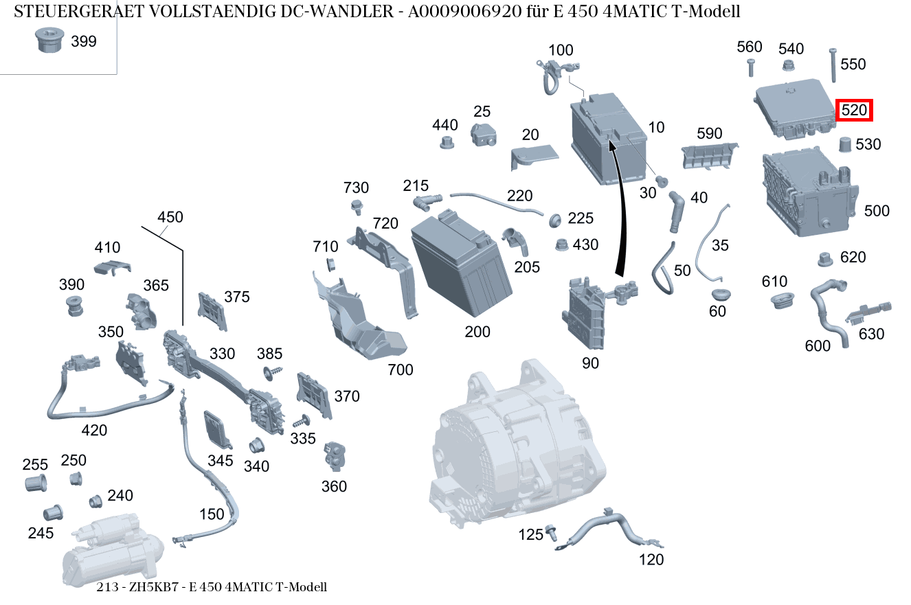 Steuergerät vollständig DC-WANDLER E 450 4MATIC T-Modell 213 Steuergerät vollständig DC-WANDLER E 450 4MATIC T-Modell 213