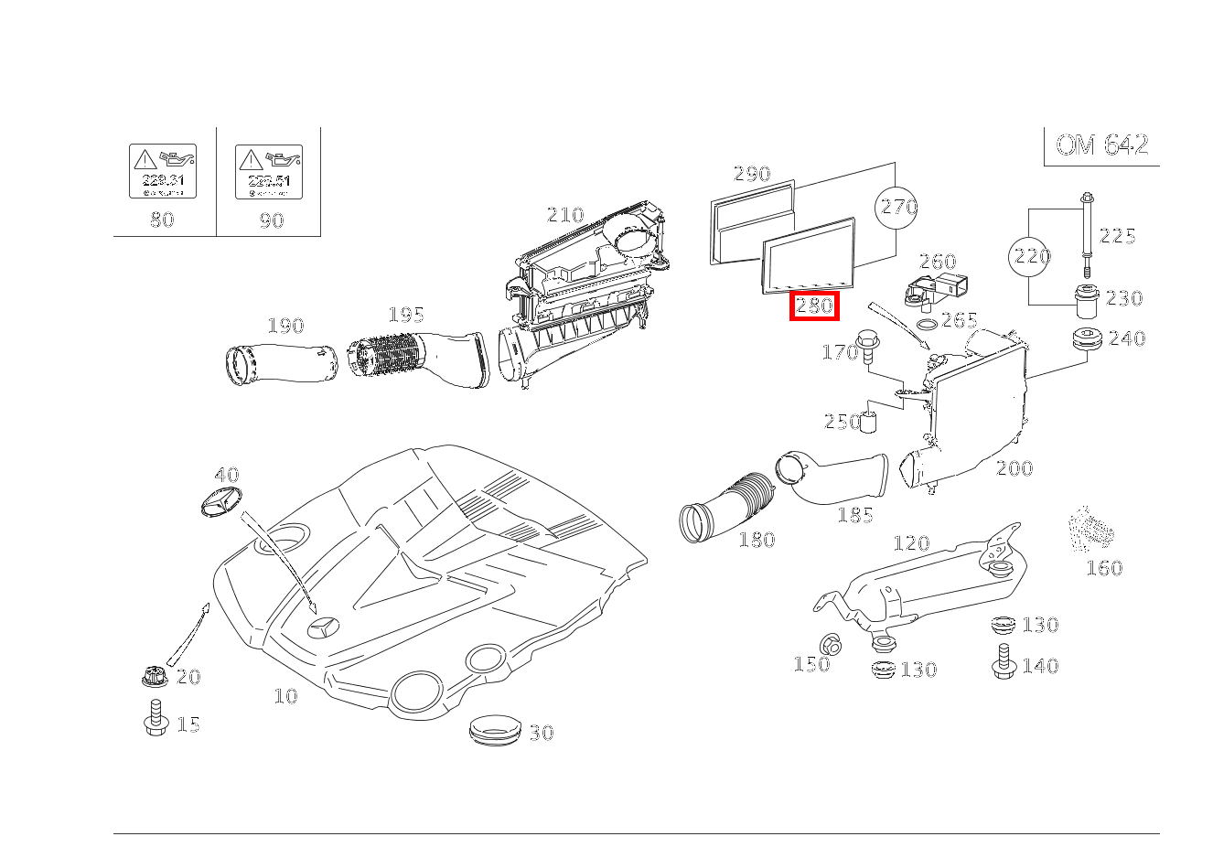Luftfiltereinsatz LINKS R 300 CDI SUV-Tourer (langer Radstand) 251 Luftfiltereinsatz LINKS R 300 CDI SUV-Tourer (langer Radstand) 251