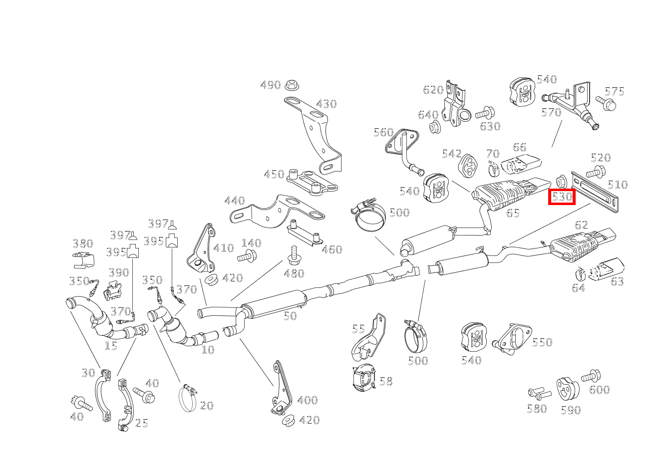 Sechskantmutter BEFESTIGUNG AUSPUFFROHR UNTER HINTERACHSE; M8 Maybach 62 S (langer Radstand) 240