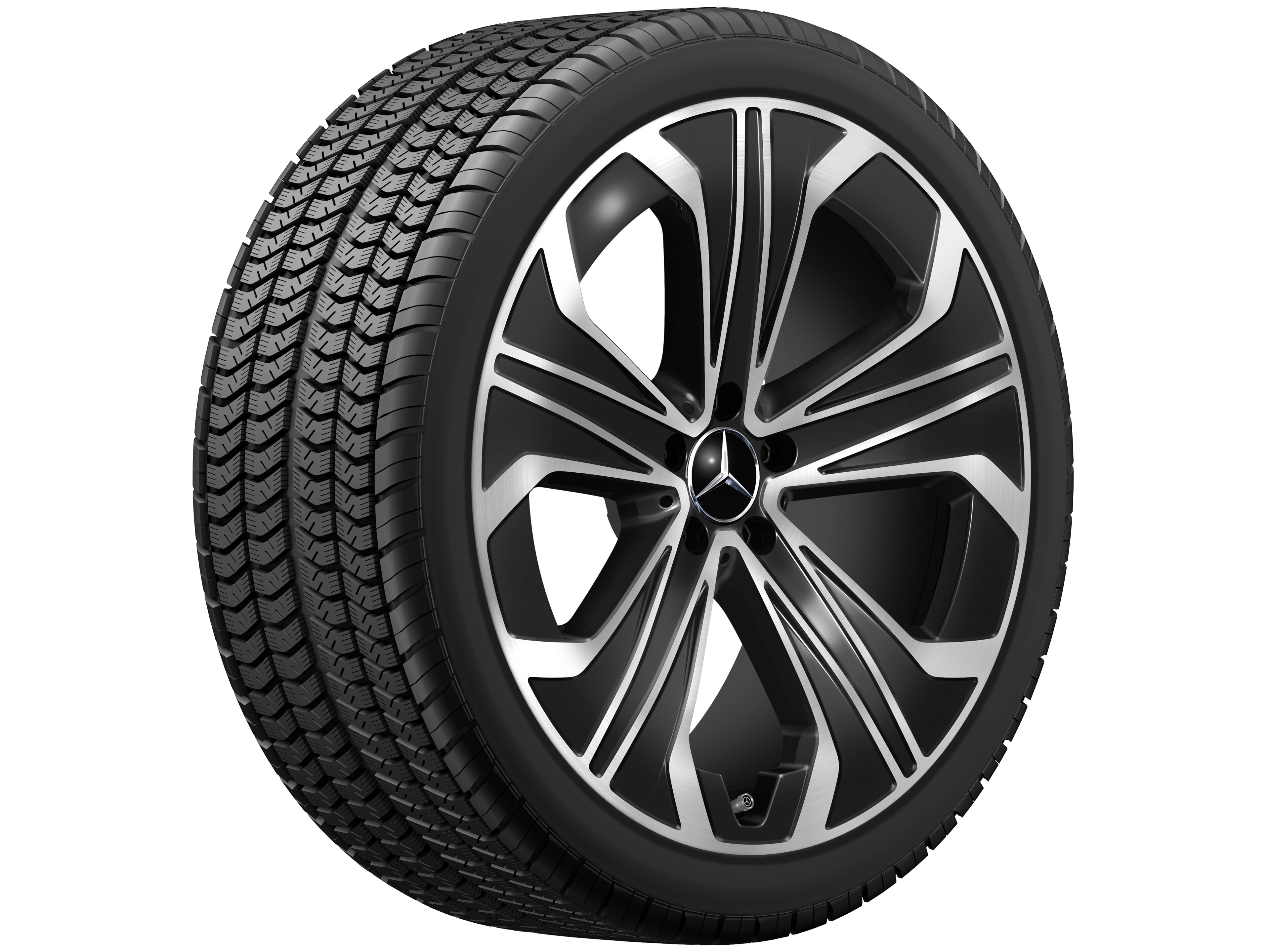 5-W-Speichen-Rad, Aero, 21 Zoll, 9,5 J x 21 ET 41,5, schwarz, glanzgedreht