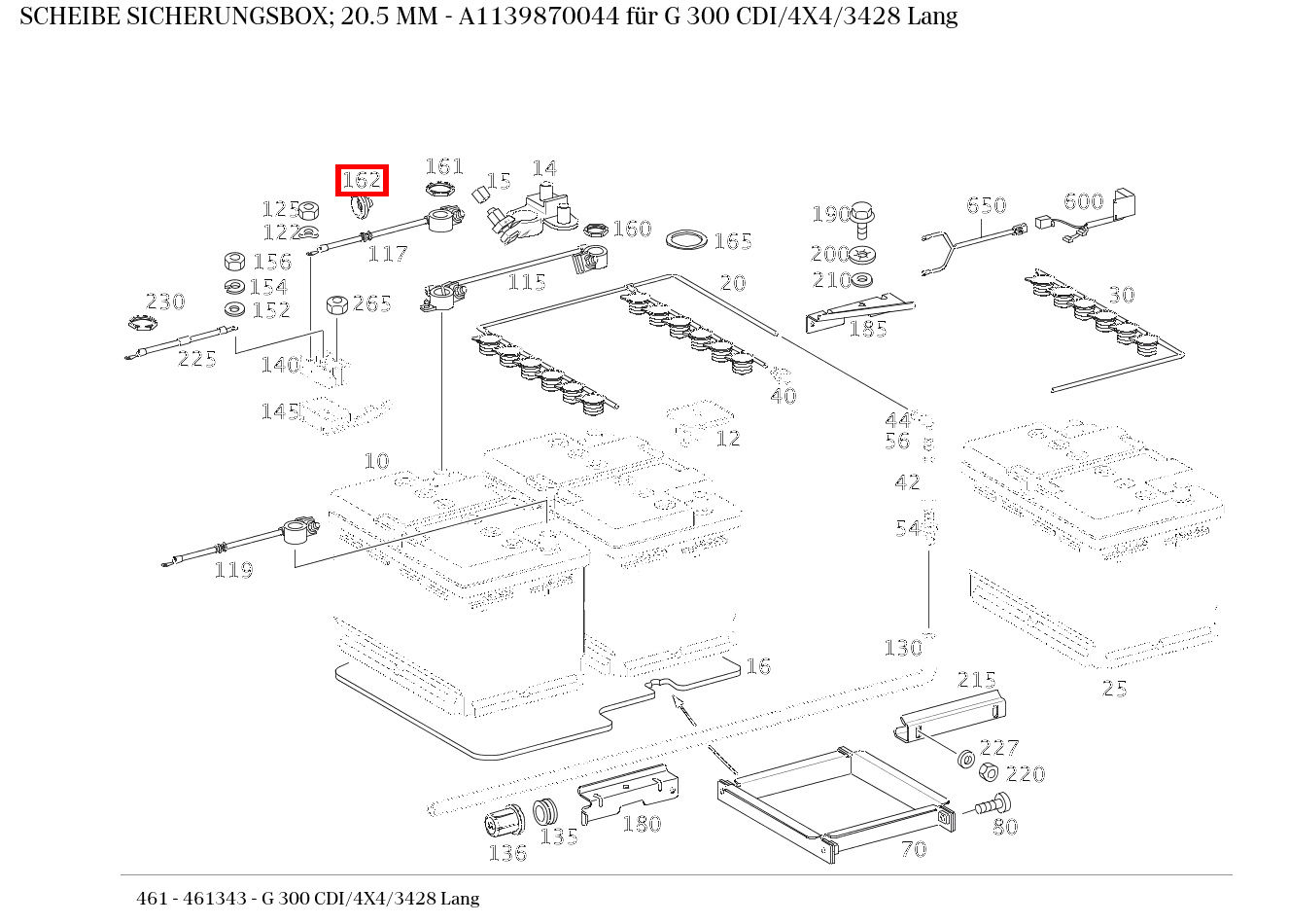 Scheibe SICHERUNGSBOX; 20.5 MM G 300 CDI/4X4/3428 Lang 461