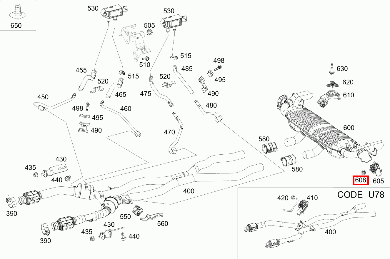 Mutter Befestigung Aktuator hinten links; M5 Mercedes-AMG GLS 63 4MATIC+ 167 Mutter Befestigung Aktuator hinten links; M5 Mercedes-AMG GLS 63 4MATIC+ 167