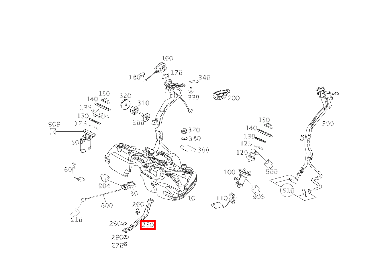 Spannband TANK AN KAROSSERIE E350CGI BE 207