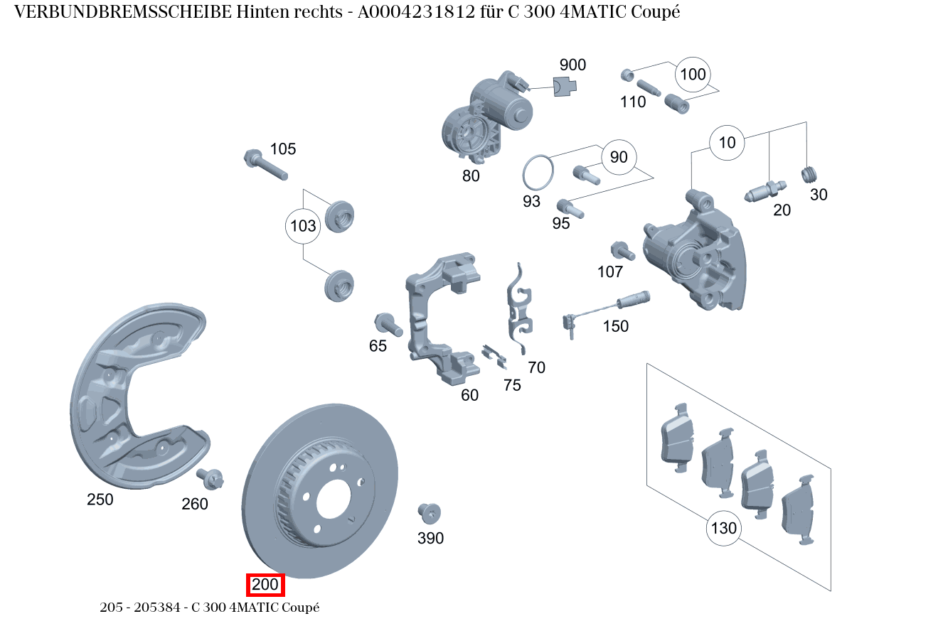 Verbundbremsscheibe Hinten rechts C 300 4MATIC Coupé 205 Verbundbremsscheibe Hinten rechts C 300 4MATIC Coupé 205