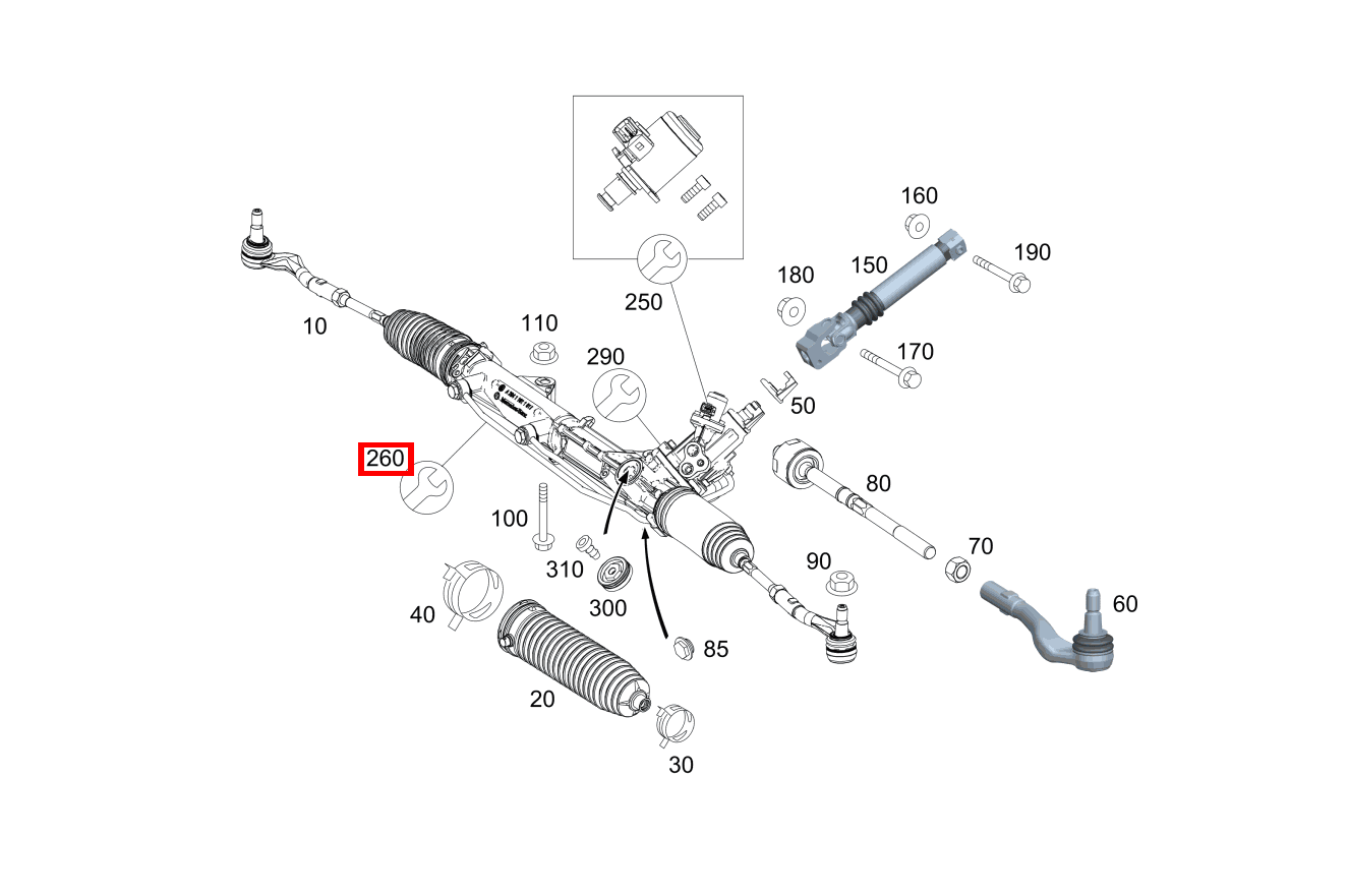 REP.SATZ LENKGETRIEBE REPARATURSATZ FUER OELLEITUNGEN E 500/550 CABR. 207