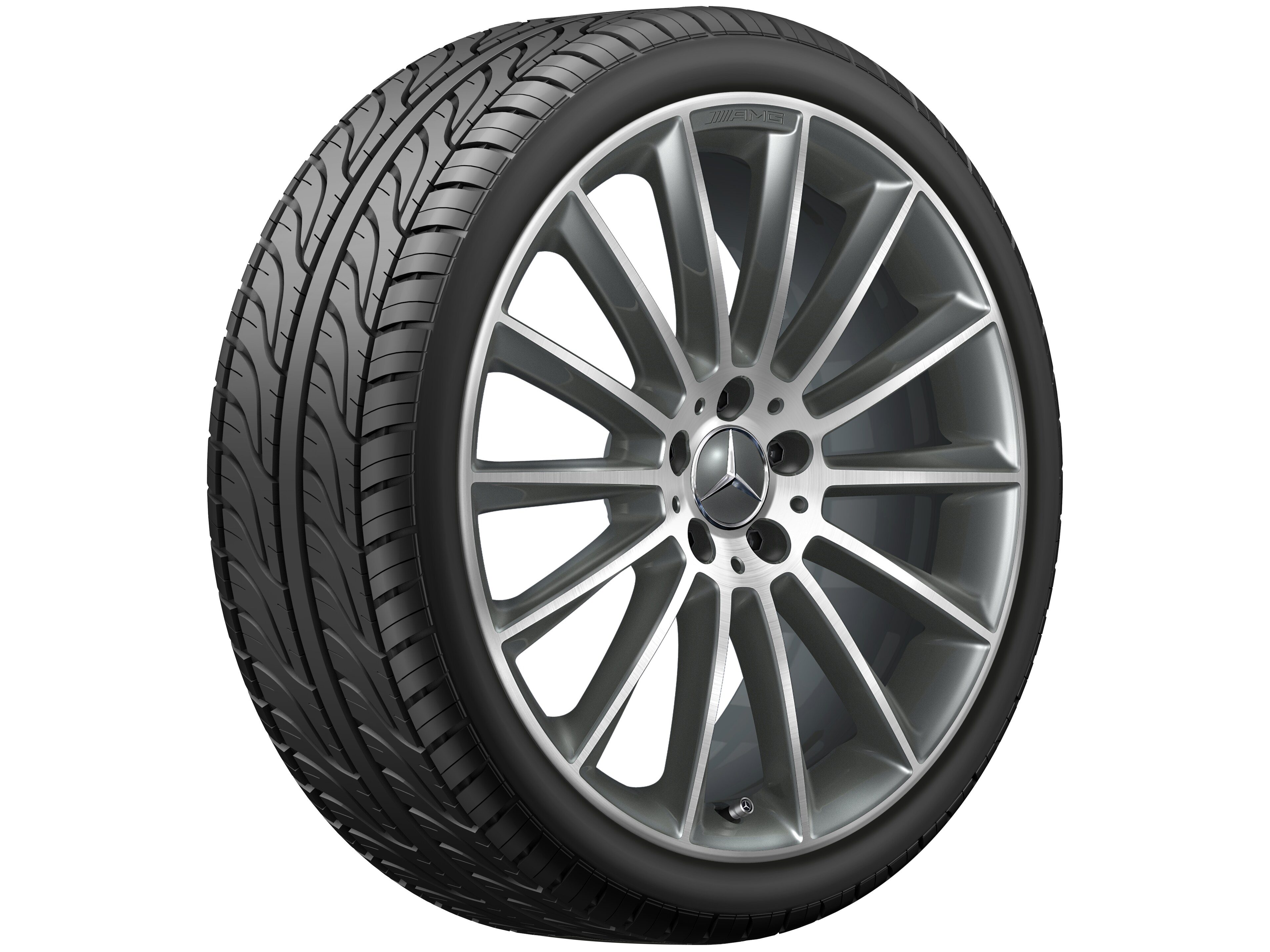 AMG Vielspeichen-Rad, 50,8 cm (20 Zoll), glanzgedreht 8 J x 20 ET 43, titangrau