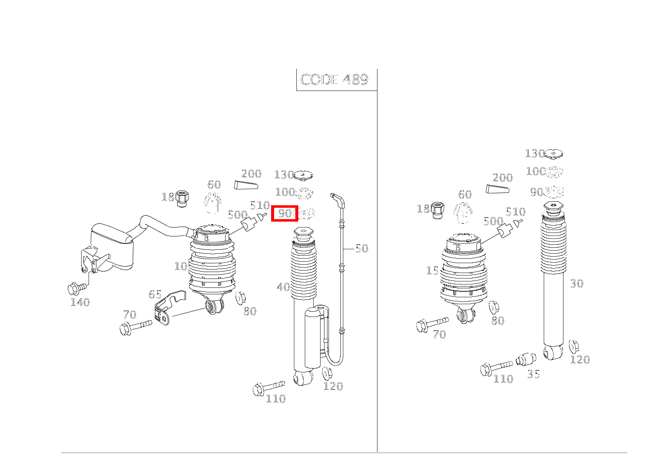 Elastomerlager STOSSDAEMPFER AN KAROSSERIE E 220 CDI T-Modell 212