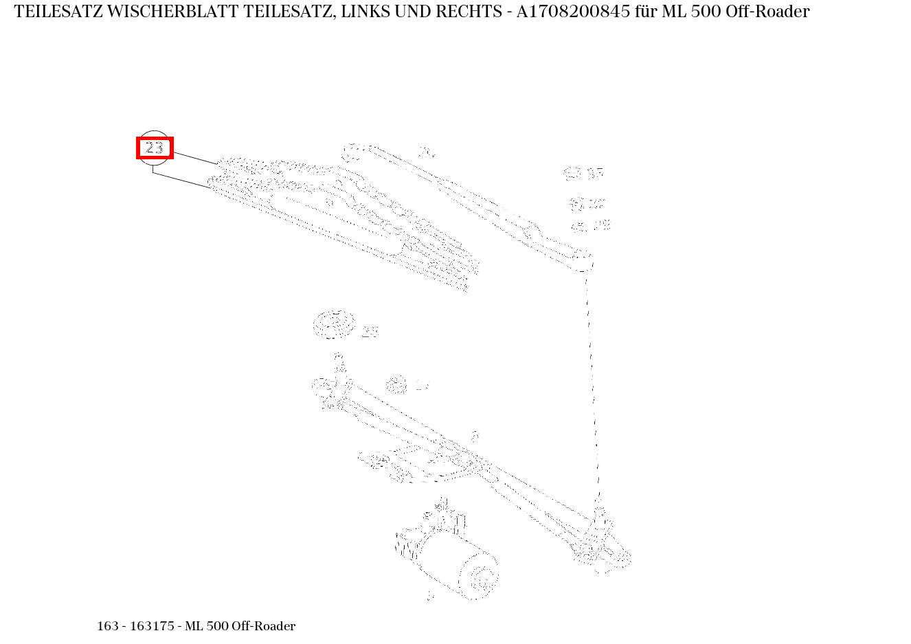 Teilesatz Wischerblatt TEILESATZ, LINKS UND RECHTS ML 500 Off-Roader 163