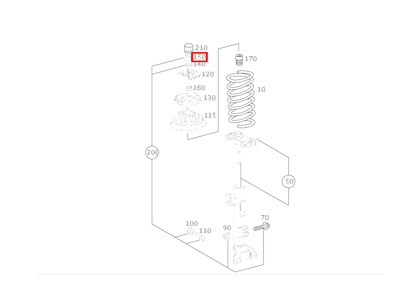 Sechskantmutter AN STOSSDAEMPFER OBEN; M14X1.5 C 220 d T-Modell 205 Sechskantmutter AN STOSSDAEMPFER OBEN; M14X1.5 C 220 d T-Modell 205