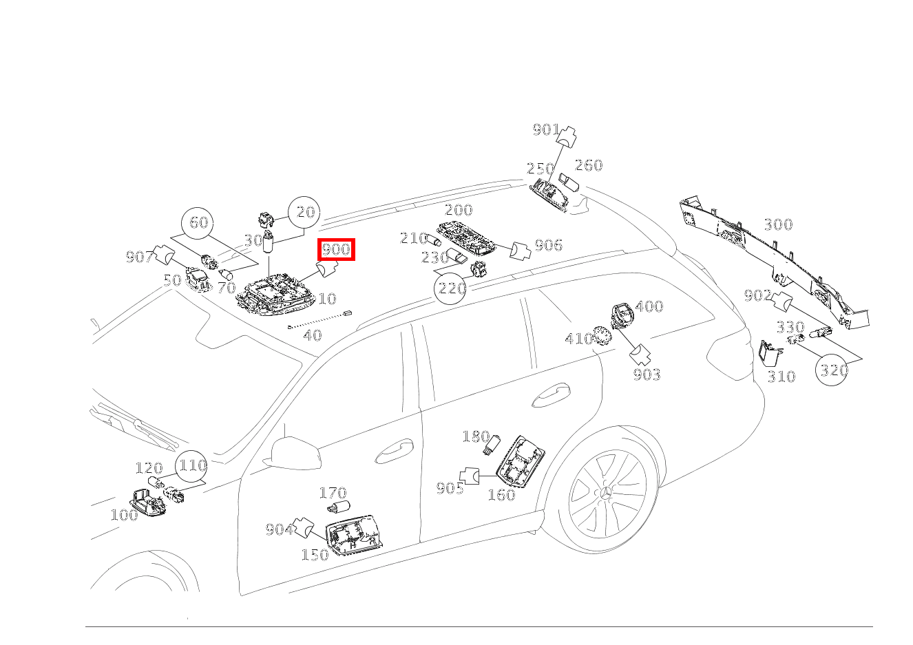 Buchsengehäuse DACHBEDIENEINHEIT, BLAU N70-C; 8-PIN MQS E 220 CDI T-Modell 253