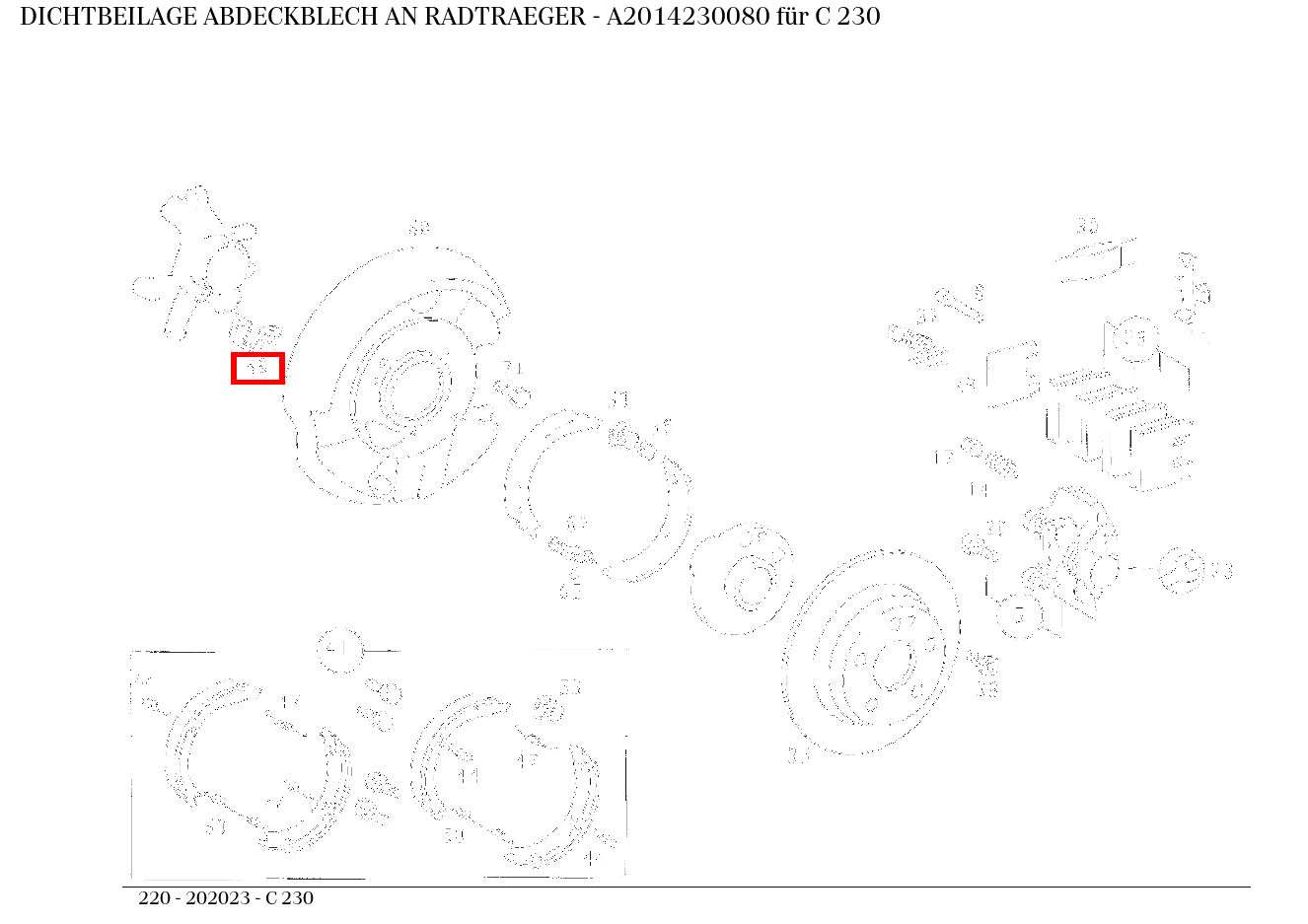 Dichtbeilage ABDECKBLECH AN RADTRAEGER C 230 220