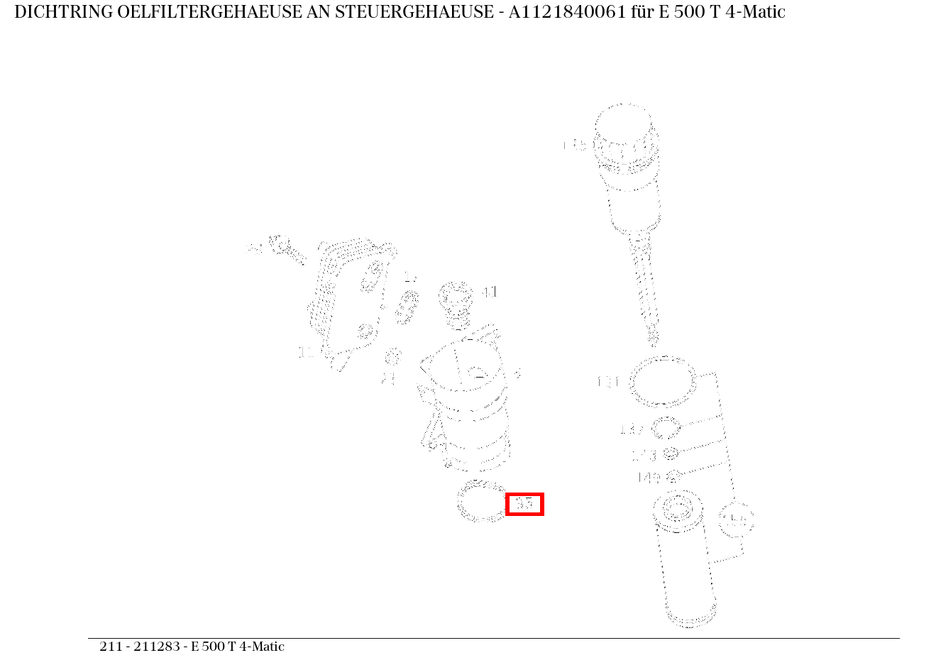 Dichtring OELFILTERGEHAEUSE AN STEUERGEHAEUSE E 500 T 4-Matic 211