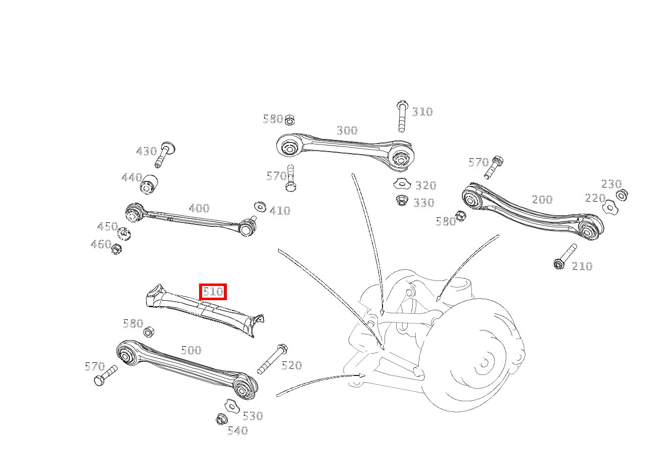 Schutzblech SCHUBSTREBE SLK55 AMG 172