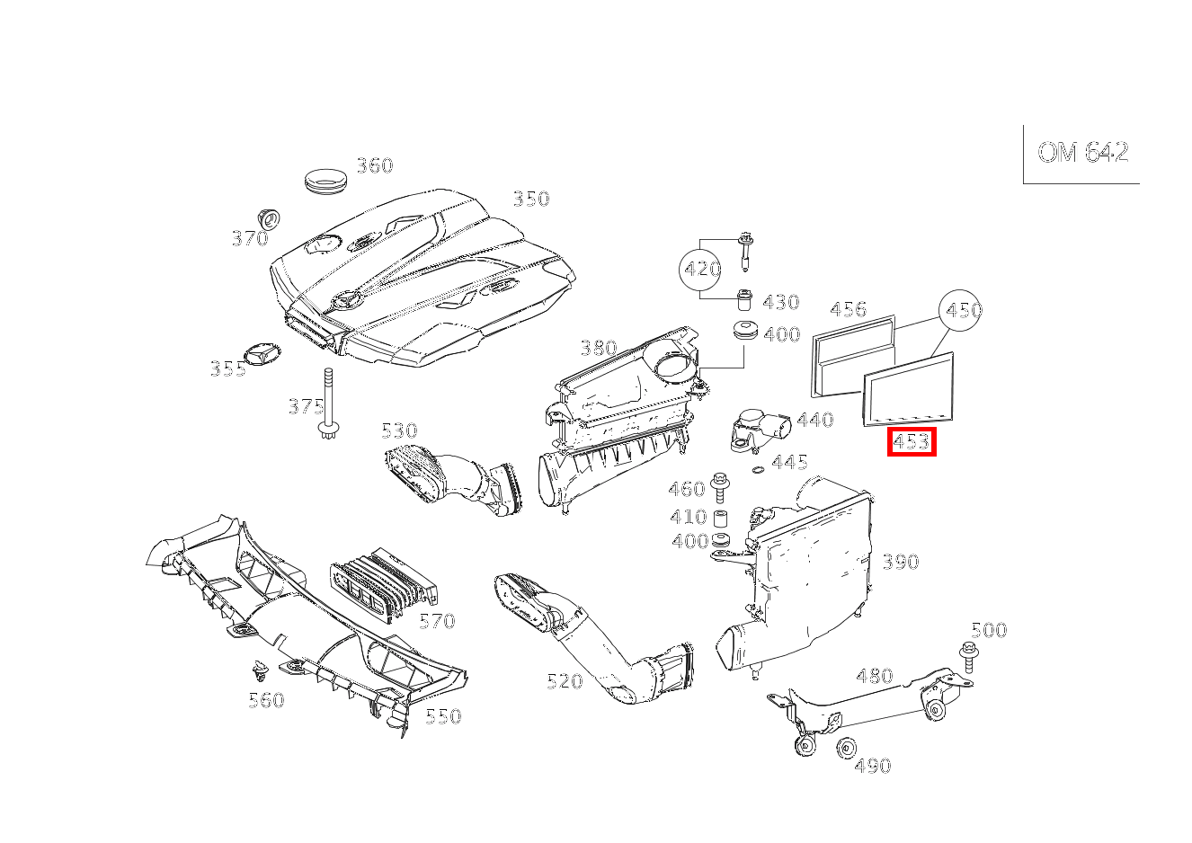 Luftfiltereinsatz Rechts GLK320CDI 4M 204