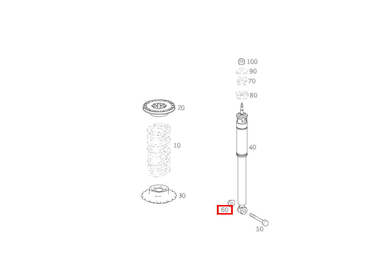 Mutter BEFESTIGUNG STOSSDAEMPFER UNTEN; M10 B 180 246