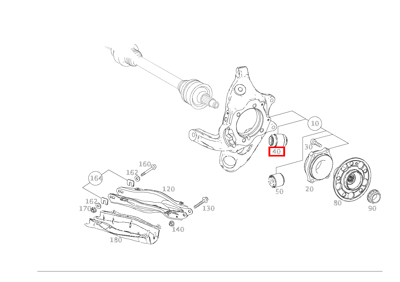TRAGGELENK Federlenker an Radträger rechts E 200 4MATIC T-Modell 213