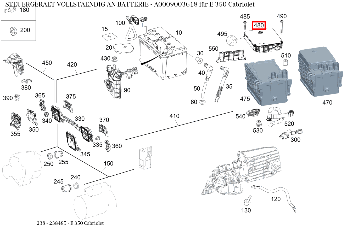 Steuergerät vollständig AN BATTERIE E 350 Cabriolet 238 Steuergerät vollständig AN BATTERIE E 350 Cabriolet 238