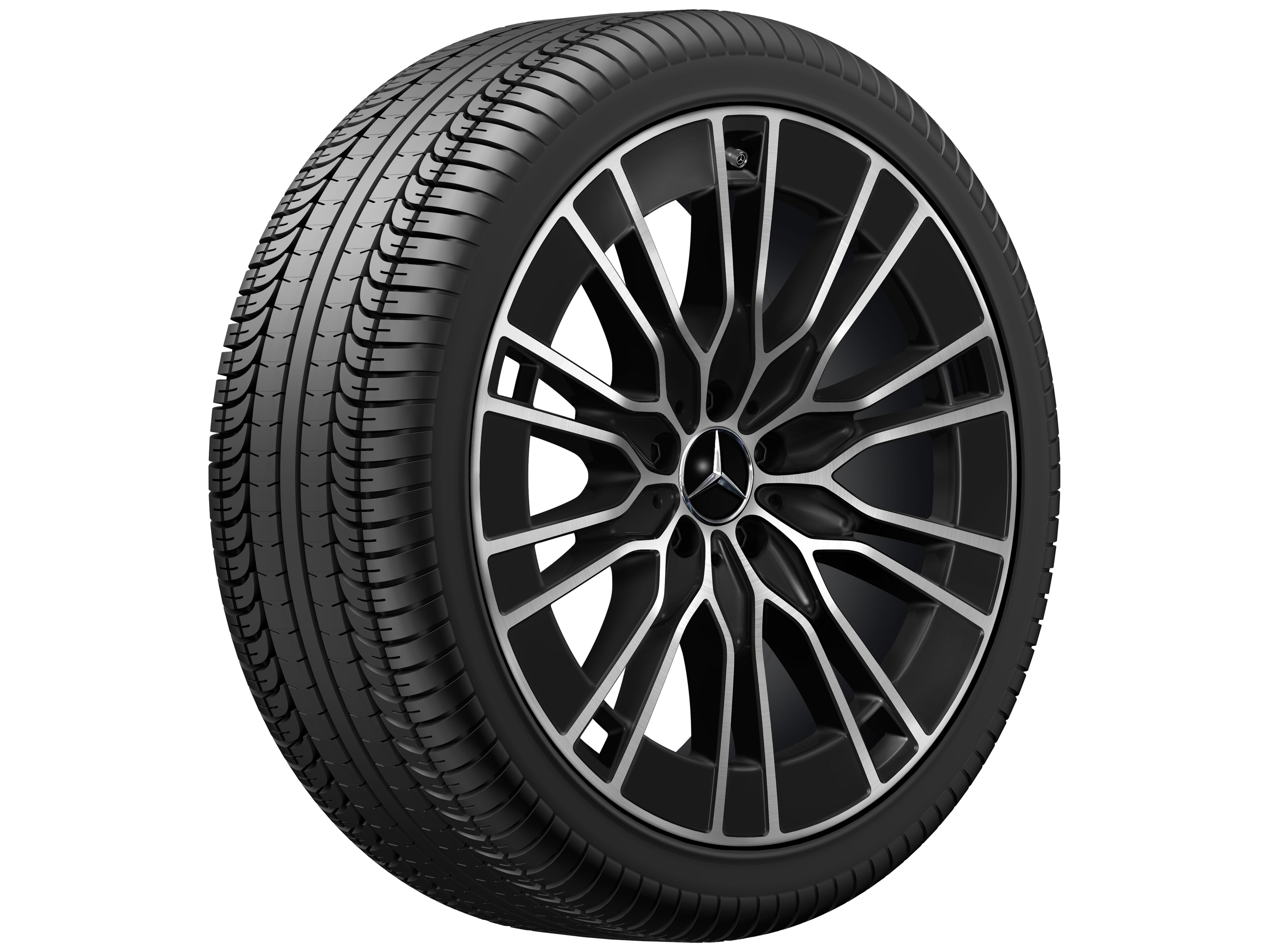 10-Doppelspeichen-Rad, Aero, 20 Zoll 8,5 J x 20 ET 35,5, schwarz, glanzgedreht